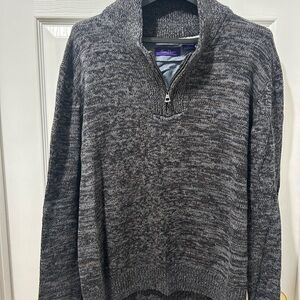 Alan Flusser Charcoal Zip-Up Sweater